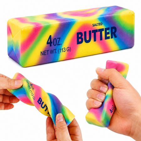 4oz Butter Stick Squishy Toy Rainbow 3+ Years