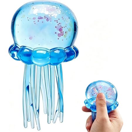 Mini Jellyfish Squish Stress Relief Toy Blue Diam. 5 cm 3+ Years