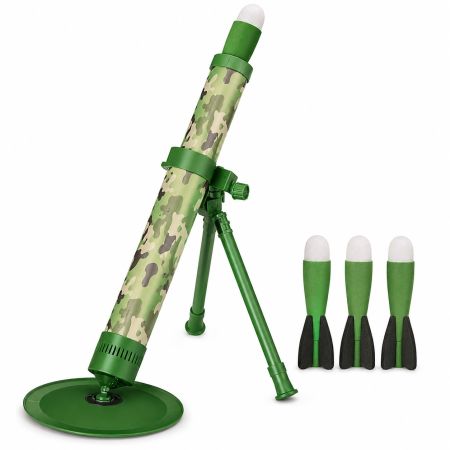 Military Foam Mortar Rocket Launcher Toy Set with 3 Foam Rockets 3+ Years