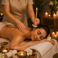 Relaxing Mode On Package: 30 min Full Body Relaxing Massage With Ear Candling