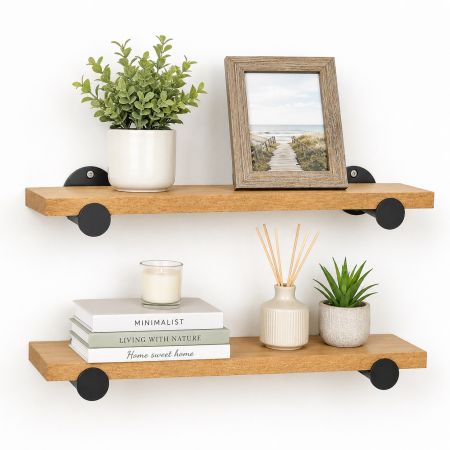Encore Home Decor Set of 2 Wall Shelves 25.4 x 8.5 cm
