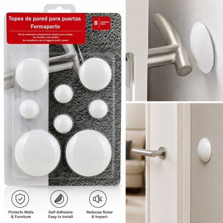 Self-Adhesive Wall Door Stops Set - 8 Pieces