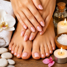 Manicure & Pedicure With Color & Scrub