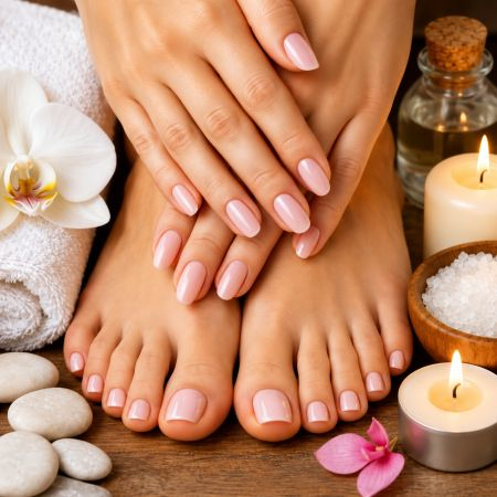 Manicure & Pedicure With Color & Scrub 