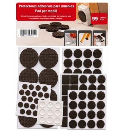 Self-Adhesive Furniture Felt Pads Set 99 Pieces - White