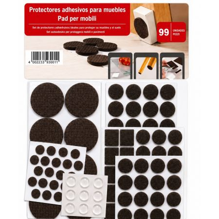Self-Adhesive Furniture Felt Pads Set 99 Pieces - White