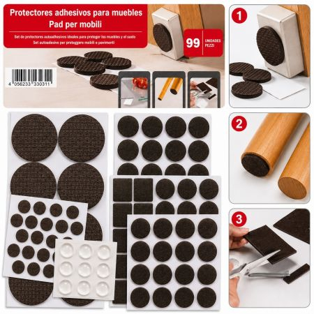 Self-Adhesive Furniture Felt Pads Set 99 Pieces - White