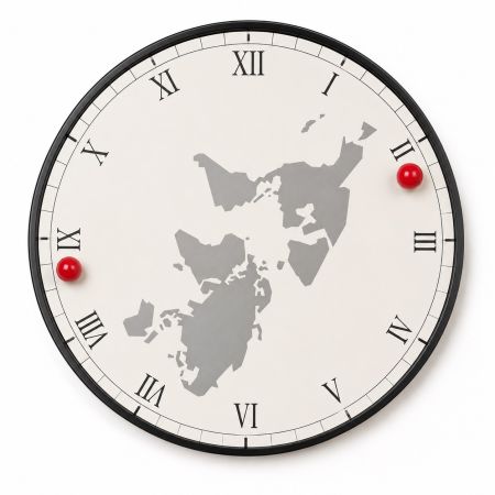 Idée Maison Magnetic World Map Wall Clock Ø24 cm