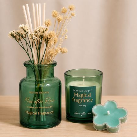 Magical Fragrance Moss After Rain Reed Diffuser & Scented Candle Set