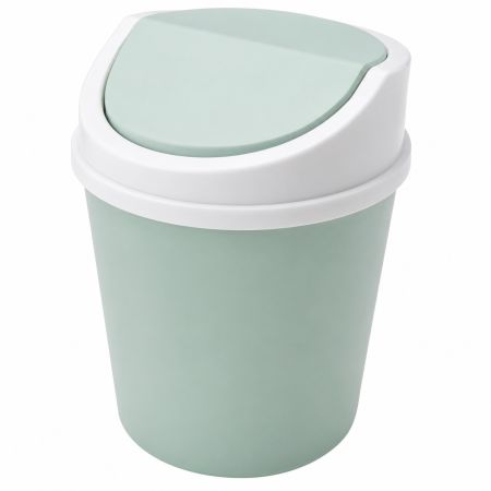 Mini Swing Lid Plastic Trash Bin 1.3 L