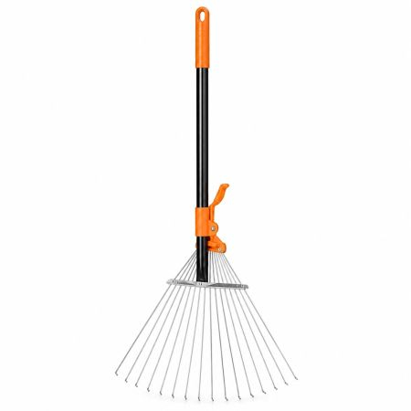 AXXP Adjustable Metal Leaf Rake with Long Handle 160 cm