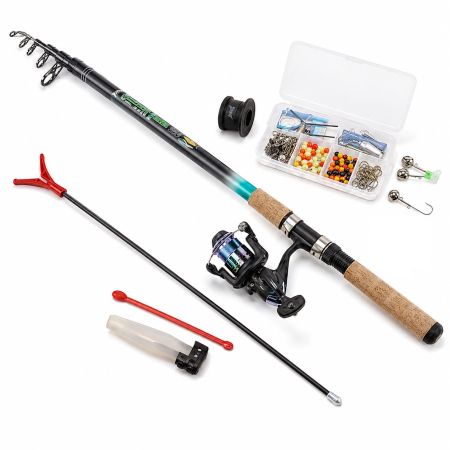 Crivit Fishing Crivit Feeder Rod Set 300-5, with Carry Bag & Fishing Accessories