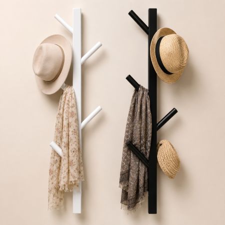 Livarno Wall Mounted Wood Tree Coat Hanger 78 x 19 x 7 cm