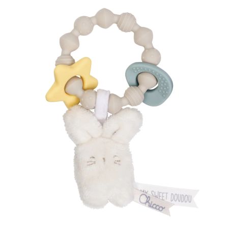 Chicco Rabbit Doudou Teething Ring Toy 0+ Years