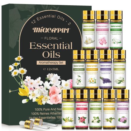Migcaput Floral Essential Oils Set Of 12 Pcs Each 15 ml