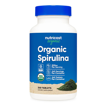 Nutricost Organic Spirulina 500mg - 240 Tablets