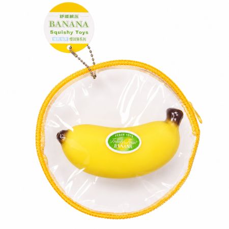 Banana Squishy Keychain Stress Relief Fidget Toy