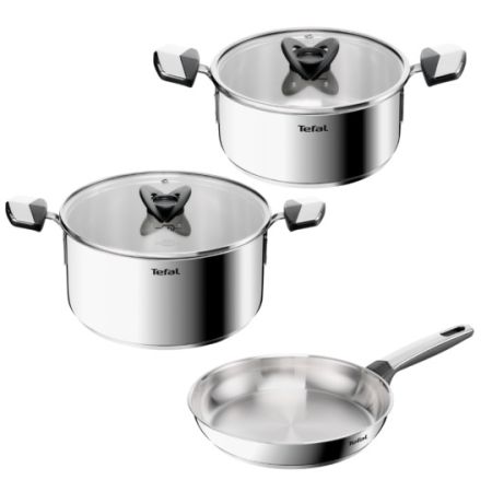 Tefal Emotion+ Premium Stainless Steel Cookware Set Of 5 Pcs