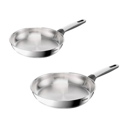 Tefal Emotion+ Premium Stainless Steel Frypans 24/28cm Set Of 2 Pcs