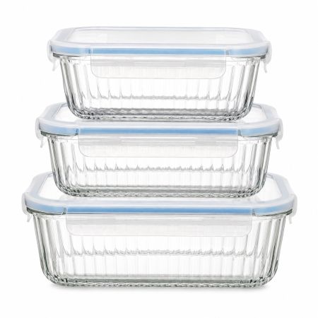Uniq Trio Rectangular Borosilicate Glass Food Storage Containers Set of 3