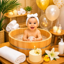 60 min Half Birthday Baby Spa Experience