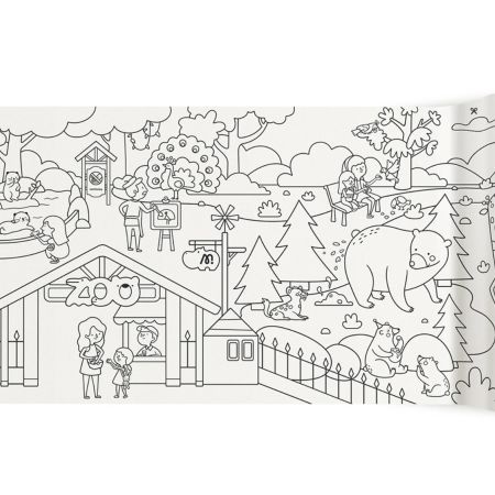 Mideer Adhesive Colouring Scroll - The Magic Zoo 3+ Years - 40 x 400 cm