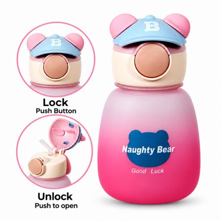 Naughty Bear Water Bottle For Kids Pink 650 ml