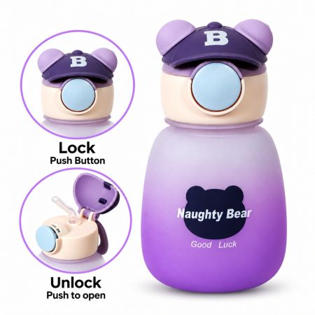 Naughty Bear Water Bottle For Kids Purple 650 ml