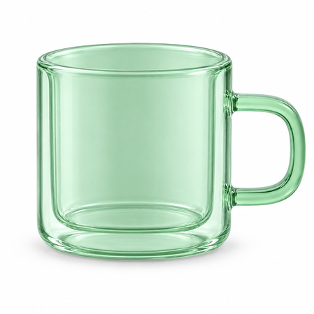 Dorsch Jade Green Double Wall Glass Cup - 240 ml