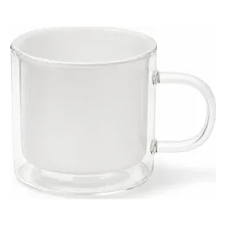 Dorsch Jade White Double Wall Glass Cup - 240 ml