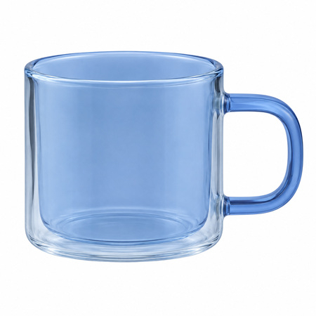 Dorsch Jade Blue Double Wall Glass Cup - 240 ml