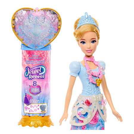 Disney Princess Jewel Reveal Cinderella Fashion Doll with Gem Box & Accessories - 3+ Years