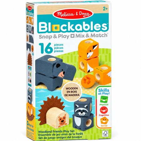 Melissa & Doug Blockables Woodland Creatures Building Set 2+ Years - 24.13 x 12.7 x 5.08 cm