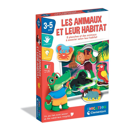 Clementoni Animals and Their Habitats Educational Game - French - 18.9 x 27.6 x 3.7 cm - 4+ Years