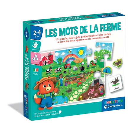 Clementoni Montessori Farm Words Game - French - 29.5 x 27.6 x 5.4 cm - 1+ Years
