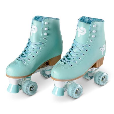 Yvolution Pretty Fly Retro Quad Roller Skates - Pastel Blue - Size 35-38 - 10+ Years