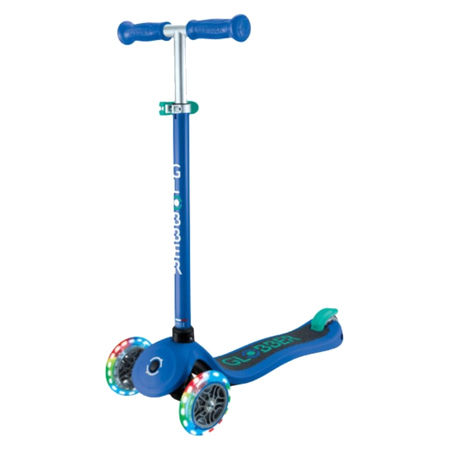Globber Primo Lights Scooter - Emerald Green / Navy Blue - 54.5 x 11.5 x 77.5 cm - Age 3-7 Years