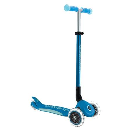 Globber Elite Glow Lights Scooter - Petrol Blue - 57.5 x 28 x 82.5 cm - Age 3-9 Years