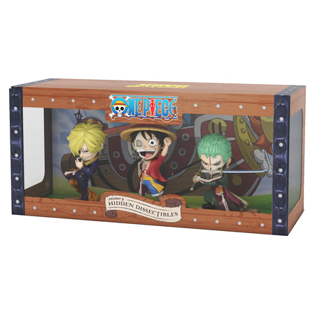 Mighty Jaxx Freenys Hidden Dissectibles One Piece Luffy, Zoro and Sanji - 3 Figures - Approximately 10.2 cm Tall