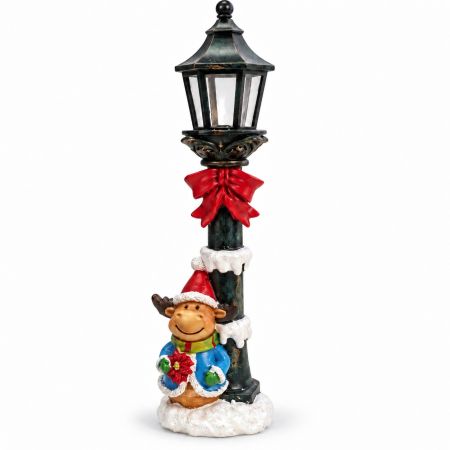 Lamppost Glowing Christmas Figure Deer H. 34 cm