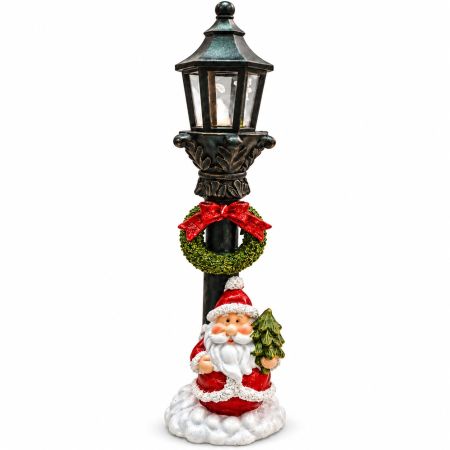 Lamppost Glowing Christmas Figure Santa H. 34 cm