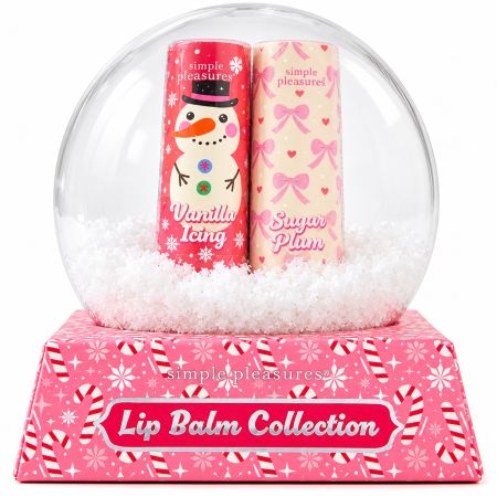 Simple Pleasures Snow Globe Lip Balm Collection Set Of 4 Pcs