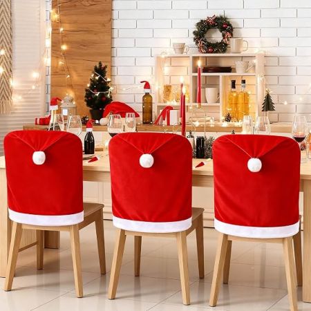 Santa Hat Christmas Chair Cover 1 Pc 50 x 60 cm