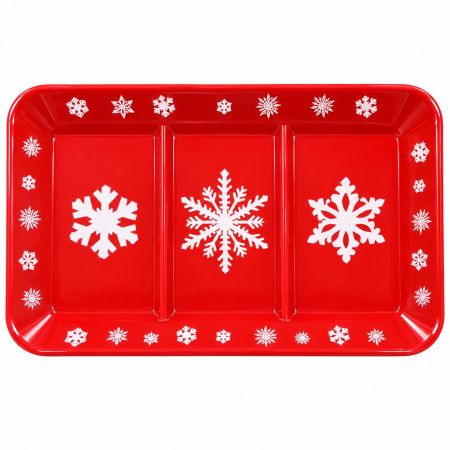 Christmas Large Divided Plastic Tray 36 x 24 cm