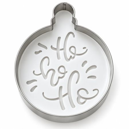 Christmas Ball Cookie Cutter With Stencil Diam. 9 cm