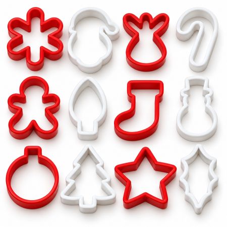 Christmas Plastic Cookie Cutters Set Of 12 Pcs