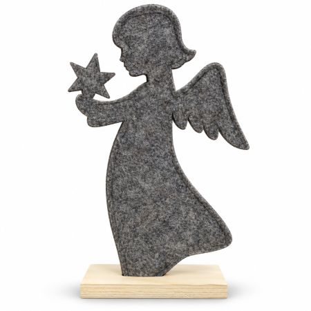Angel Felt Decorative Display Stand Grey 23 x 10 cm
