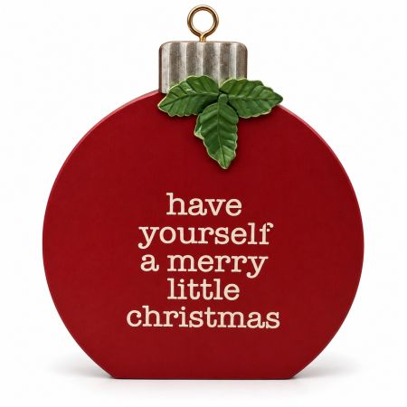 Wooden Have Yourself Bauble Sign 17 x 15 cm