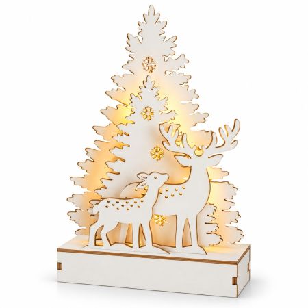 Retlux Plywood RXL 461 LED Christmas Tree & Deer Decoration 14 x 5 x 24.5 cm