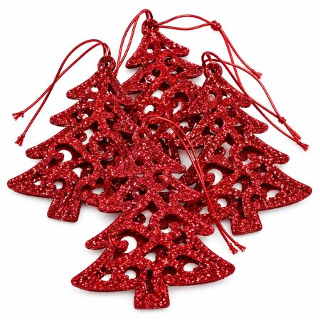 Anko Christmas Small Ornaments Tree Red 10 x 9 cm Set Of 6 Pcs
